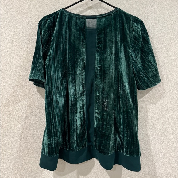 Anthropologie Maeve Green Gem Velvet Oversized Short Sleeve Blouse Top Size S - Picture 8 of 14